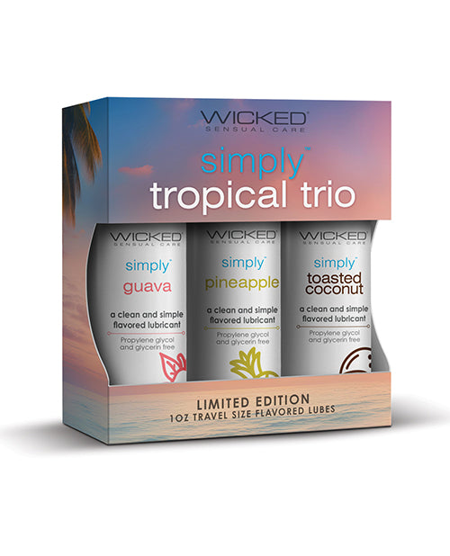 Wicked Sensual Care Tropical Trio Travel Size Flavored Lubes - 1 oz Bottles - Lady Maven - MaisonduMaven