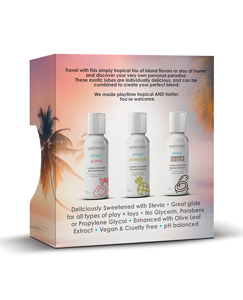 Wicked Sensual Care Tropical Trio Travel Size Flavored Lubes - 1 oz Bottles - Lady Maven - MaisonduMaven