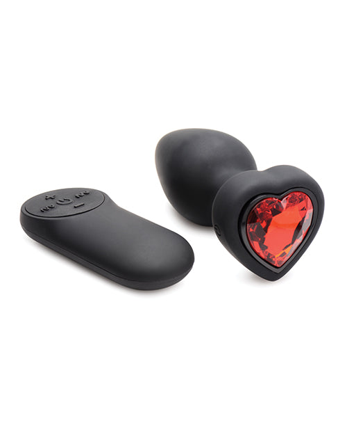 Booty Sparks 28X Silicone Vibrating Red Heart Anal Plug w/Remote - Small - Lady Maven - Maison du Maven