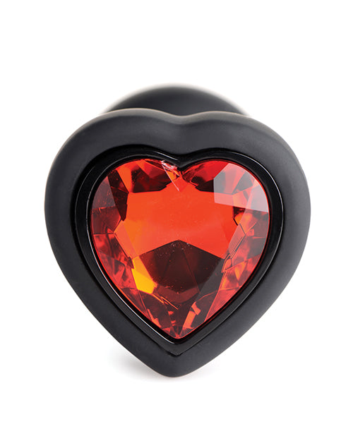 Booty Sparks 28X Silicone Vibrating Red Heart Anal Plug w/Remote - Small - Lady Maven - Maison du Maven