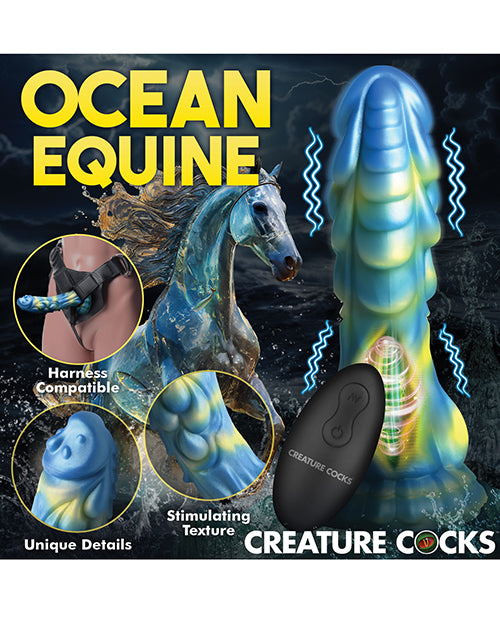 Creature Cocks Sea Stallion Vibrating Dildo w/Remote - Blue/Yellow - Lady Maven - Maison du Maven