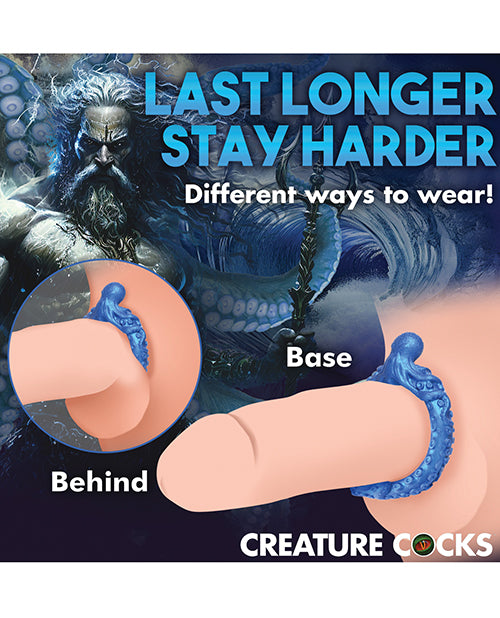 Creature Cocks Poseidon's Octo Silicone Cock Ring - Blue - Lady Maven - Maison du Maven
