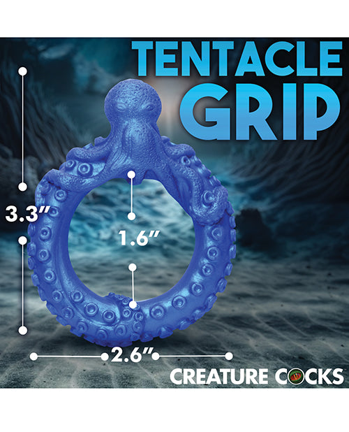 Creature Cocks Poseidon's Octo Silicone Cock Ring - Blue - Lady Maven - Maison du Maven