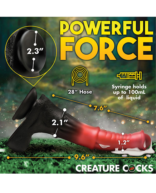 Creature Cocks Centaur Explosion Squirting Silicone Dildo - Black/Peach - Lady Maven - Maison du Maven