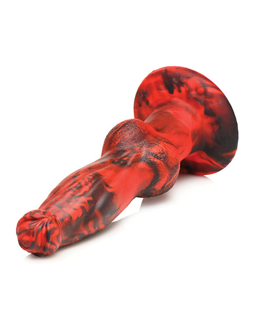 Creature Cocks Hell-Wolf Thrusting & Vibrating Silicone Dildo - Black/Red - Lady Maven - Maison du Maven