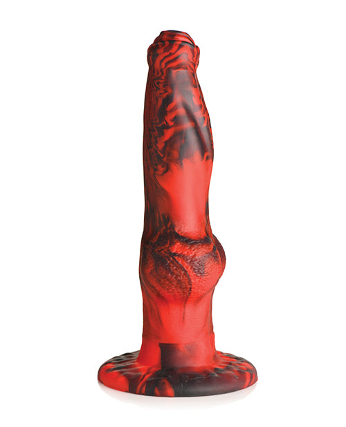 Creature Cocks Hell-Wolf Thrusting & Vibrating Silicone Dildo - Black/Red - Lady Maven - Maison du Maven