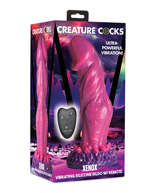 Creature Cocks Xenox Vibrating Silicone Dildo w/Remote - Pink/Purple - Lady Maven - Maison du Maven
