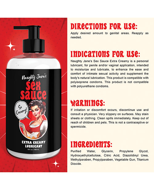 Naughty Jane's Sex Sauce Extra Creamy Lubricant - 16 oz - Lady Maven - Maison du Maven