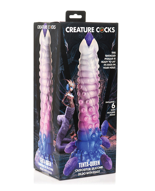 Creature Cocks Tenta-Queen Ovipositor Silicone Dildo w/Eggs - Multi Color - Lady Maven - Maison du Maven