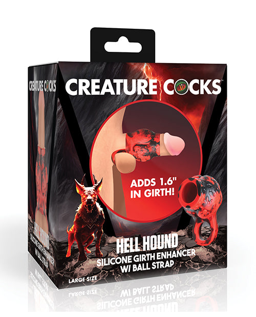 Creature Cocks Hell Bound Penis Sleeve & Ball Stretcher - Large, Red/Black - Lady Maven - Maison du Maven