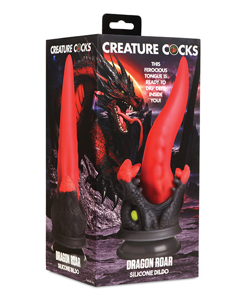 Creature Cocks Dragon Roar Silicone Dildo - Red/Black - Lady Maven - Maison du Maven