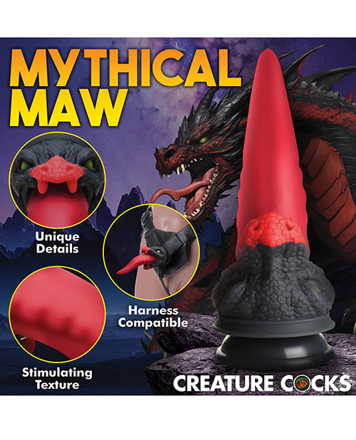 Creature Cocks Dragon Roar Silicone Dildo - Red/Black - Lady Maven - Maison du Maven