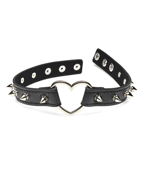 Master Series Spiked Heart Choker - Black - Lady Maven - Maison du Maven