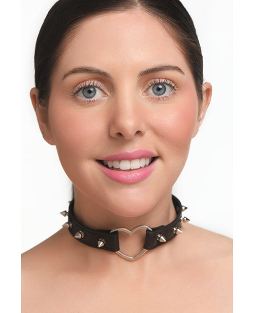 Master Series Spiked Heart Choker - Black - Lady Maven - Maison du Maven