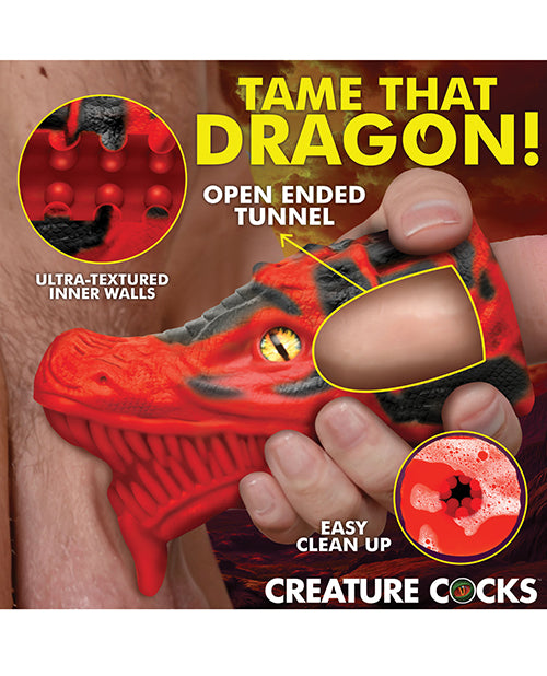 Creature Cocks Dragon Tamer Silicone Stroker - Red - Lady Maven - Maison du Maven