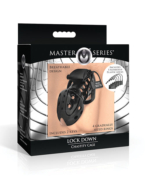 Master Series Lock Down Chastity Cage - Black - Lady Maven - Maison du Maven