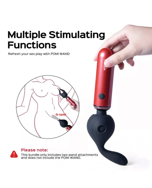 Horns Pomi Wand Attachments Bundle - Black - Lady Maven - Maison du Maven